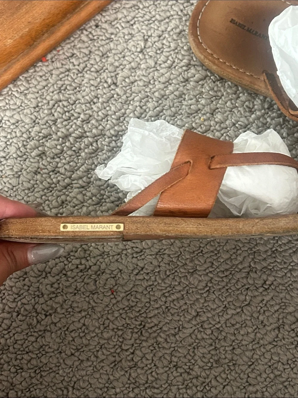 Isabel Marant Etoile Bartolomé Tan Leather Thong Sandals